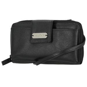 Harbor Crossbody Purse Rfid Blocking Zip Around Clutch Wallet, Black B)